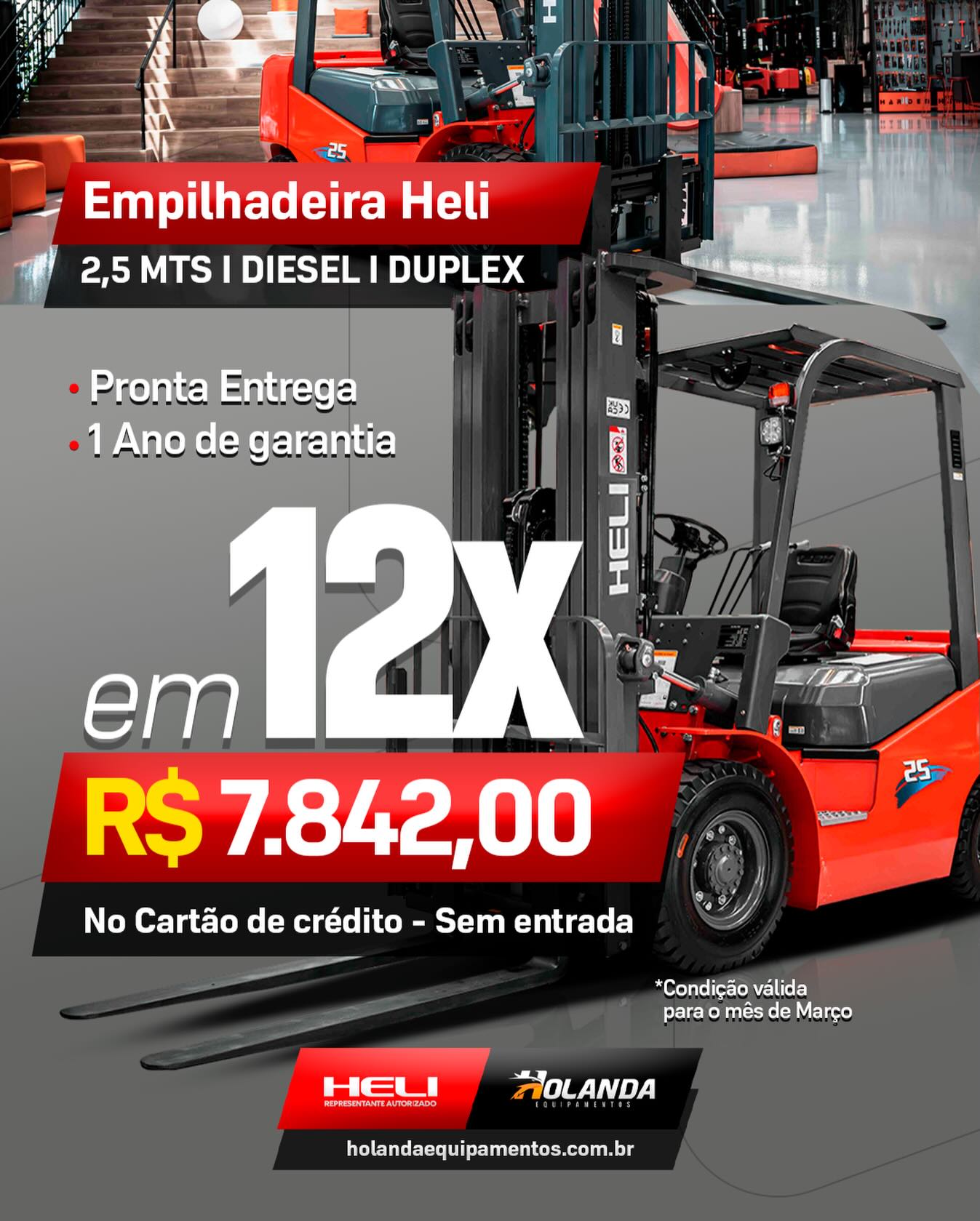 Empilhadeira HELI 2,5 TON